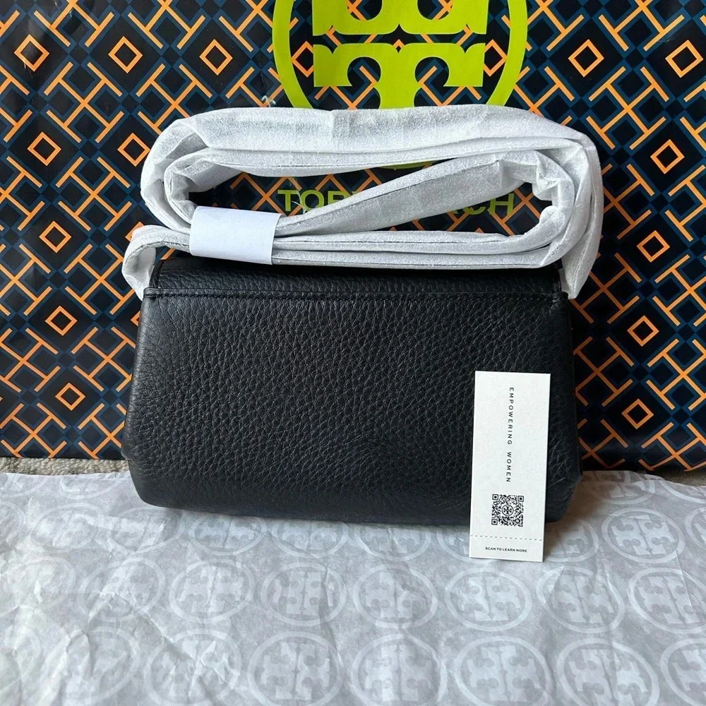 Tory Burch Miller Wallet Crossbody Bag Black Gold